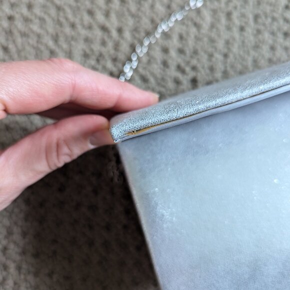 Short Silver Clutch with a Chain - Picture 12 of 15